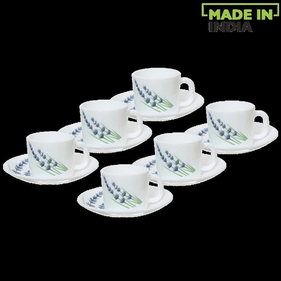 LaOpala Chai/Opalware Coffee Cup & Saucer Set - Regular