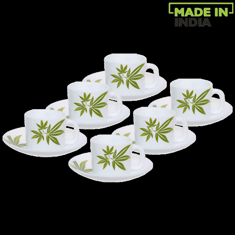 LaOpala Chai/Opalware Coffee Cup & Saucer Set - Regular