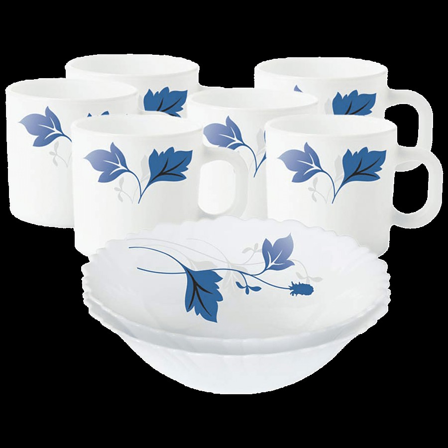 Larah by Borosil Opalware Snack Set - Ageria