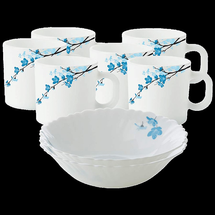 Larah by Borosil Opalware Snack Set - Mimosa