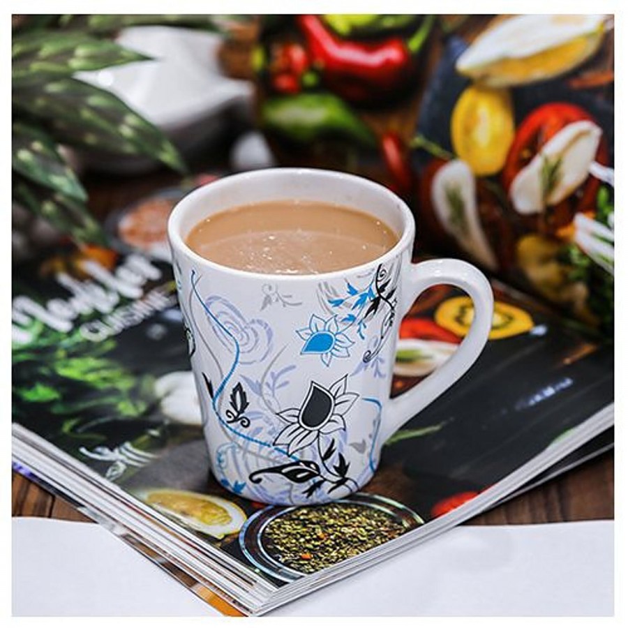 Parka Chai/Stoneware Milk/Coffee Mug - Blue & Black Floral