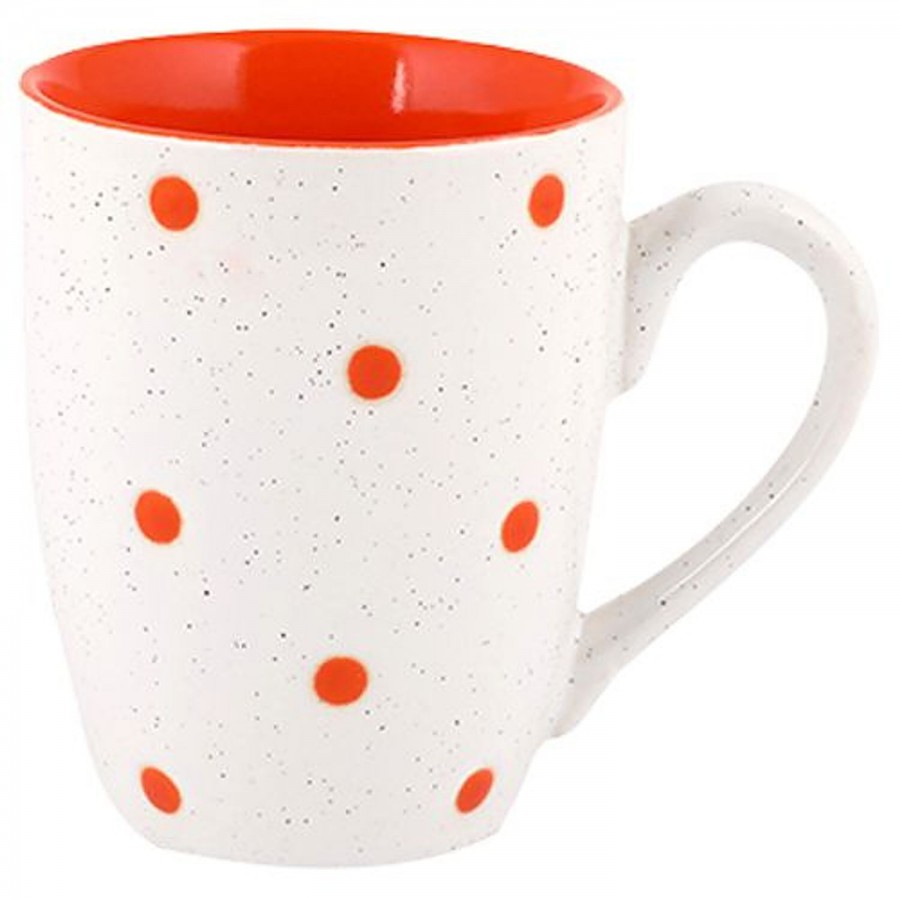 Parka Chai/Stoneware Milk/Coffee Mug Dot Series - White & Orange