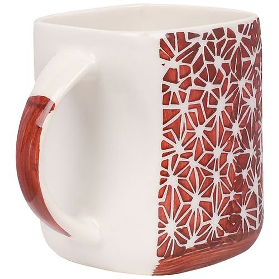 Parka Chai/Stoneware Milk/Coffee Mug - White Base With Red Print