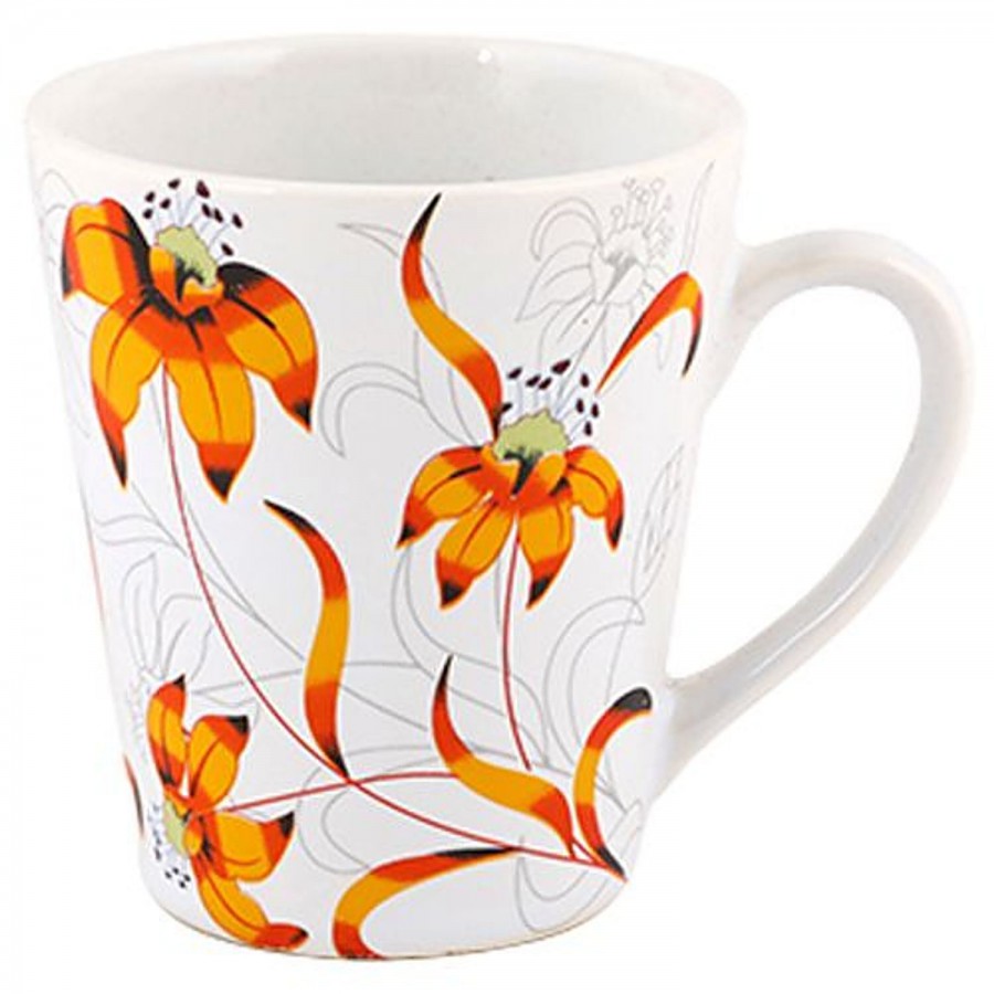 Parka Chai/Stoneware Milk/Coffee Mug - Yellow & Orange Floral