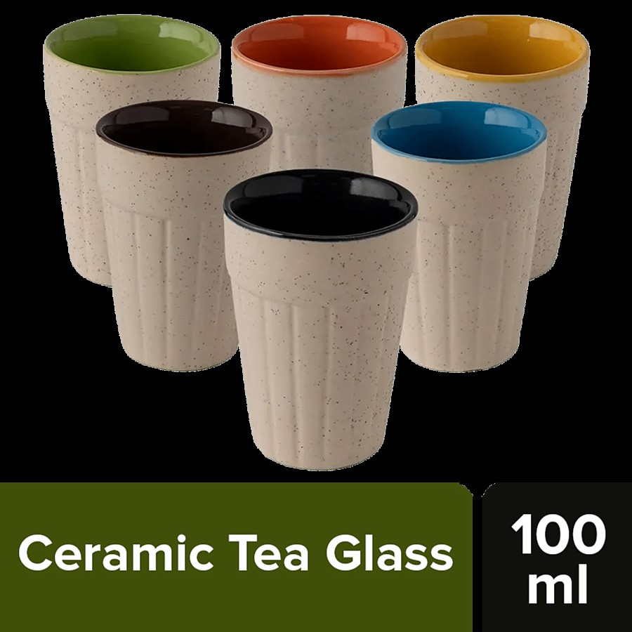 bb home Earth Tea/ Chai Ceramic Kutting Glasses