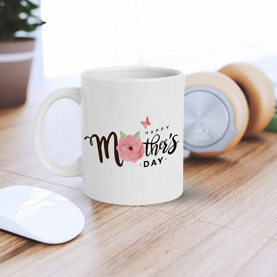 eCraftIndia "Happy Mother's Day" Special Gift Ceramic Coffee Mug - White