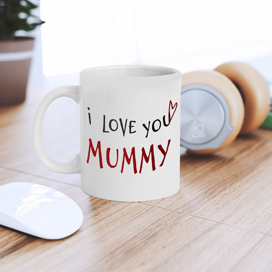 eCraftIndia "I Love You Mummy" Mother's Day Theme Ceramic Coffee Mugs - White