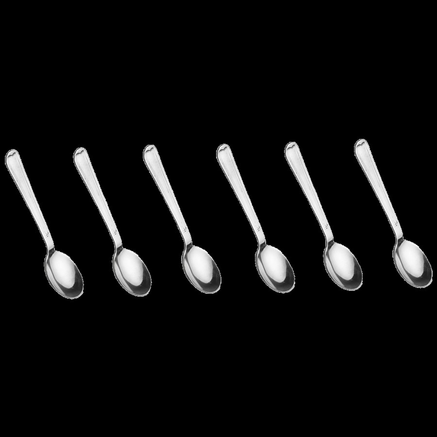 Crystal Stainless Steel Sleek Baby Soup Spoon Set - Elegant Design