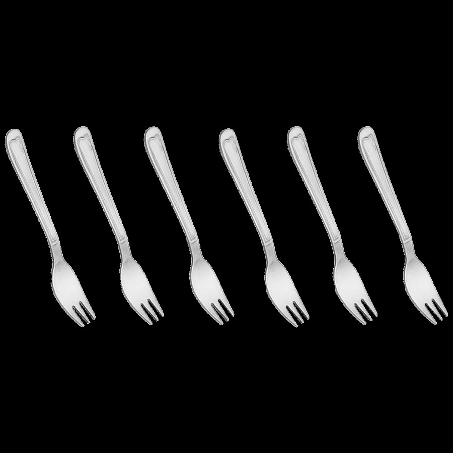 Crystal Stainless Steel Sleek Fruit Fork Set - Elegant Design