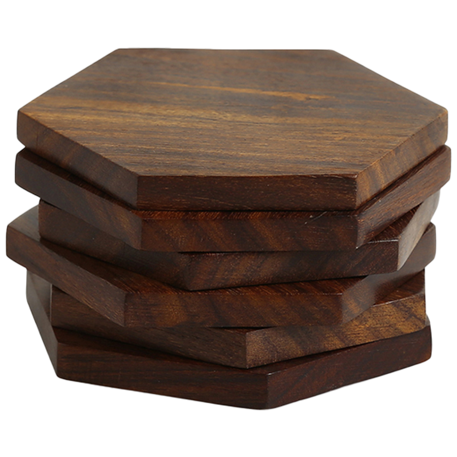 ExclusiveLane Handcrafted Coasters - In Sheesham Wood