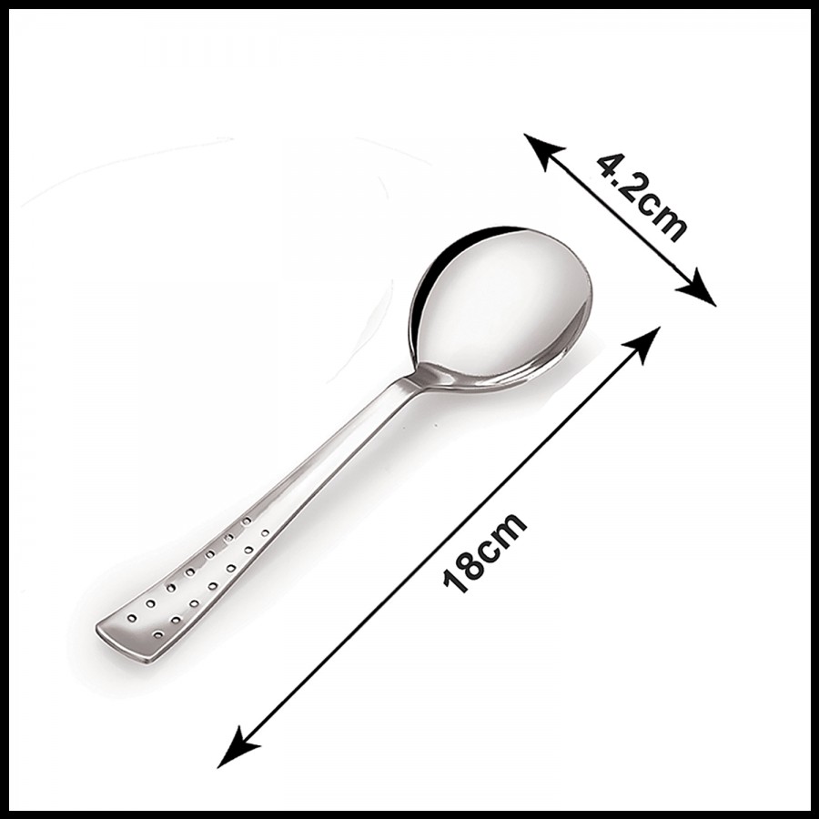 Petals Stainless Steel 18 Cm Dessert Soup Spoon - Dott