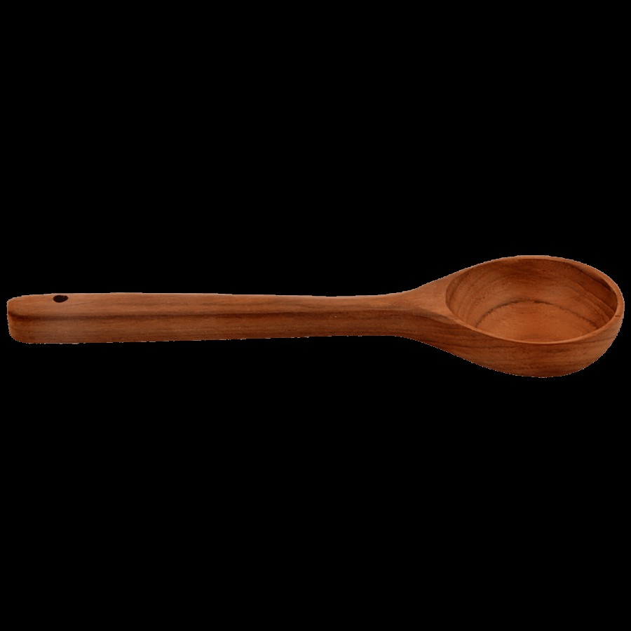 Tia Wooden Round Spoon - 25 cm