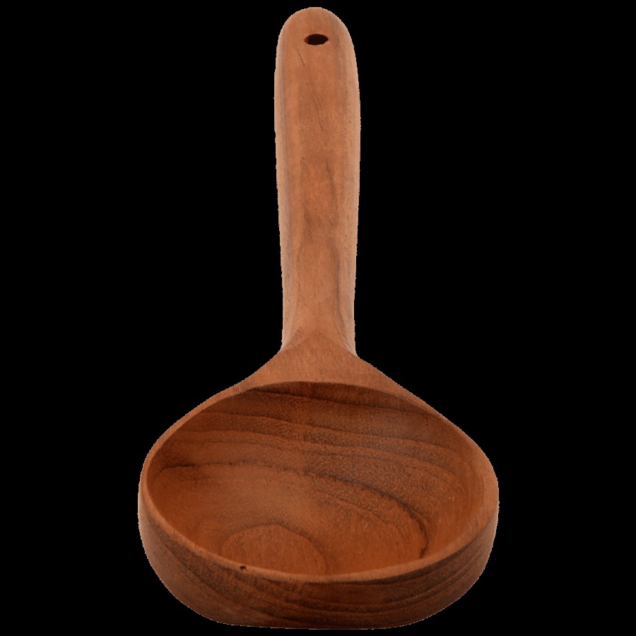 Tia Wooden Round Spoon - 25 cm