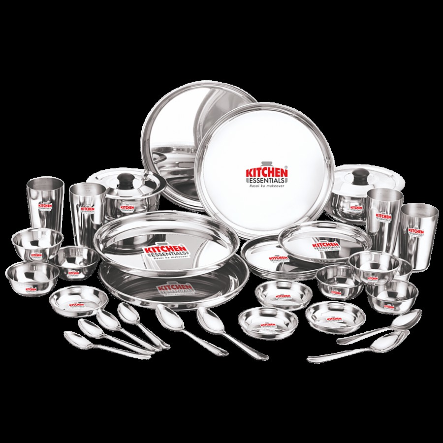 Kitchen Essentials Stainless Steel Dinner Set - Mirror Finish