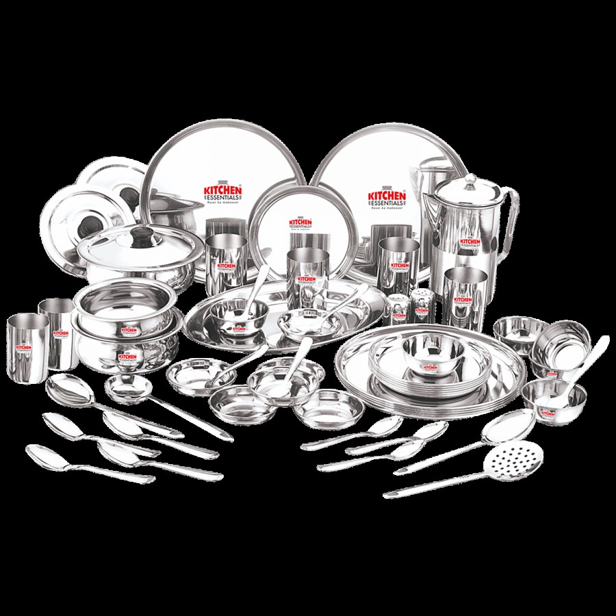 Kitchen Essentials Stainless Steel Dinner Set - Mirror Finish