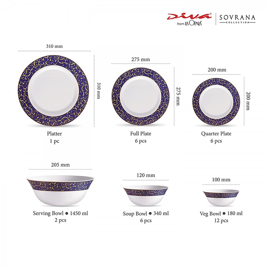 Laopala Diva Dinner Set - Opalware