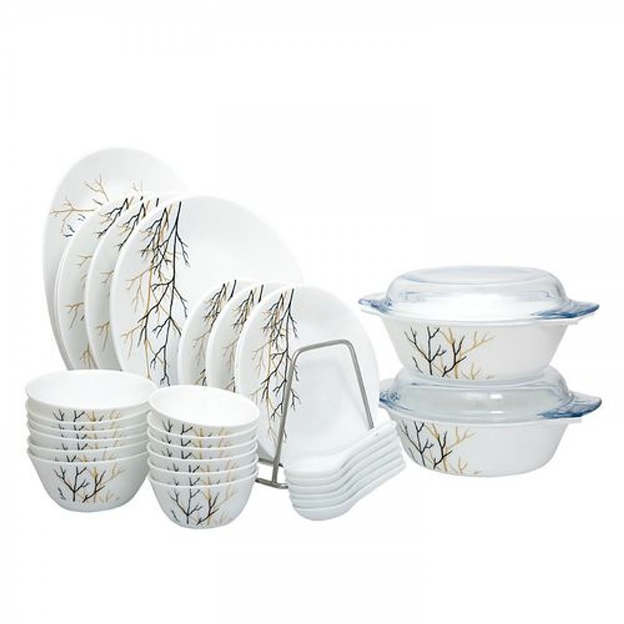 Laopala Diva Opalware Ivory Dinner Set - Golden Fall