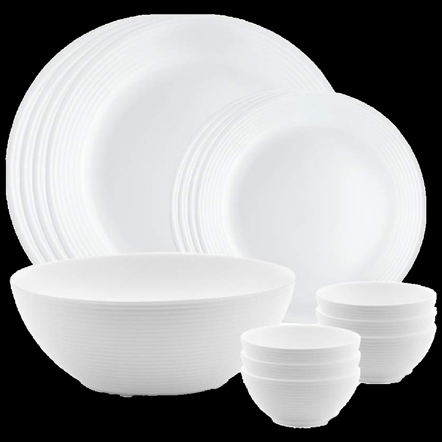 Larah by Borosil Dinner Set - Opalware