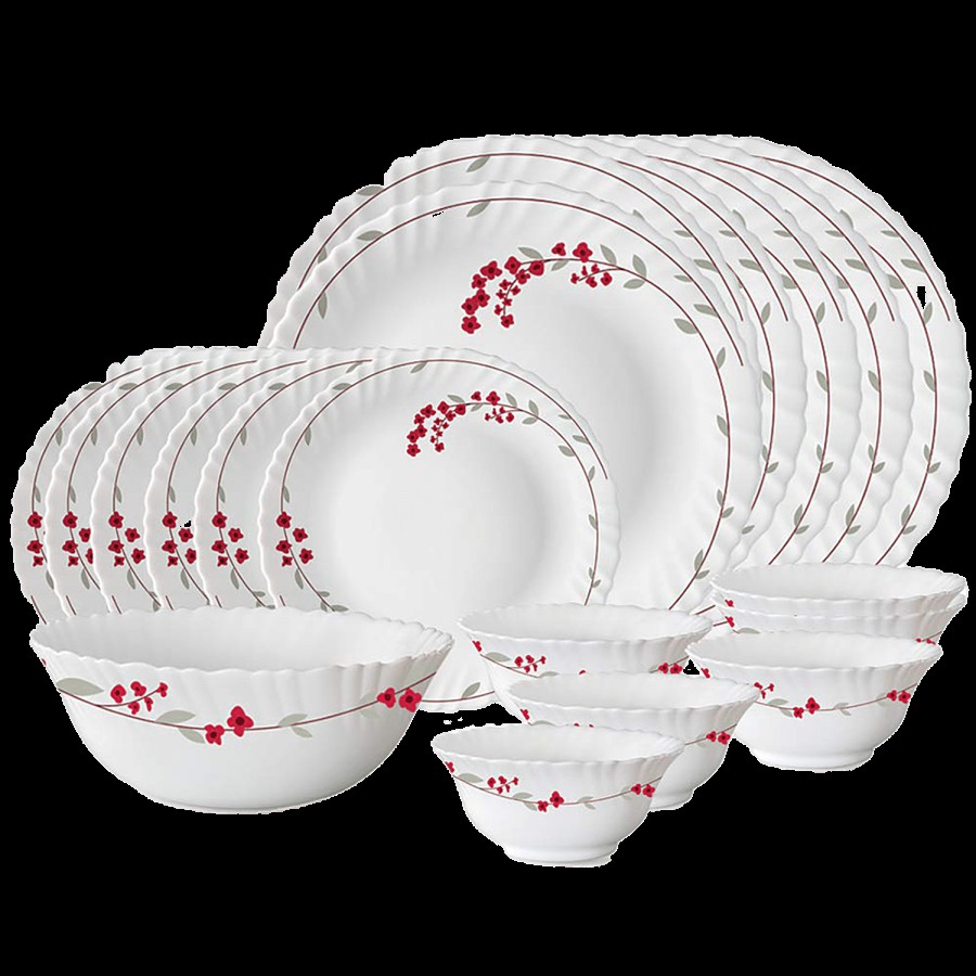 Larah by Borosil Dinner Set - Opalware