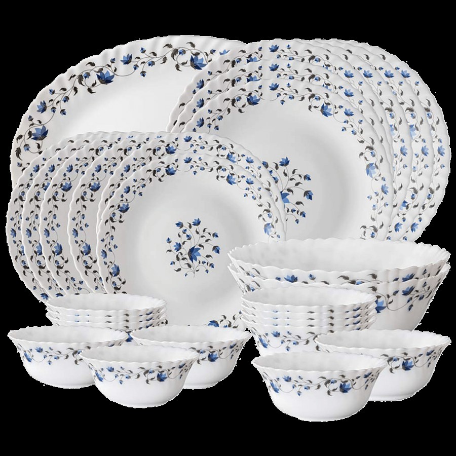 Larah by Borosil Dinner Set - Opalware