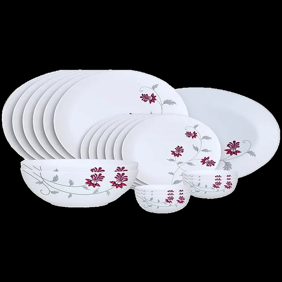 Larah by Borosil Dinner/Crockery Set - Opalware