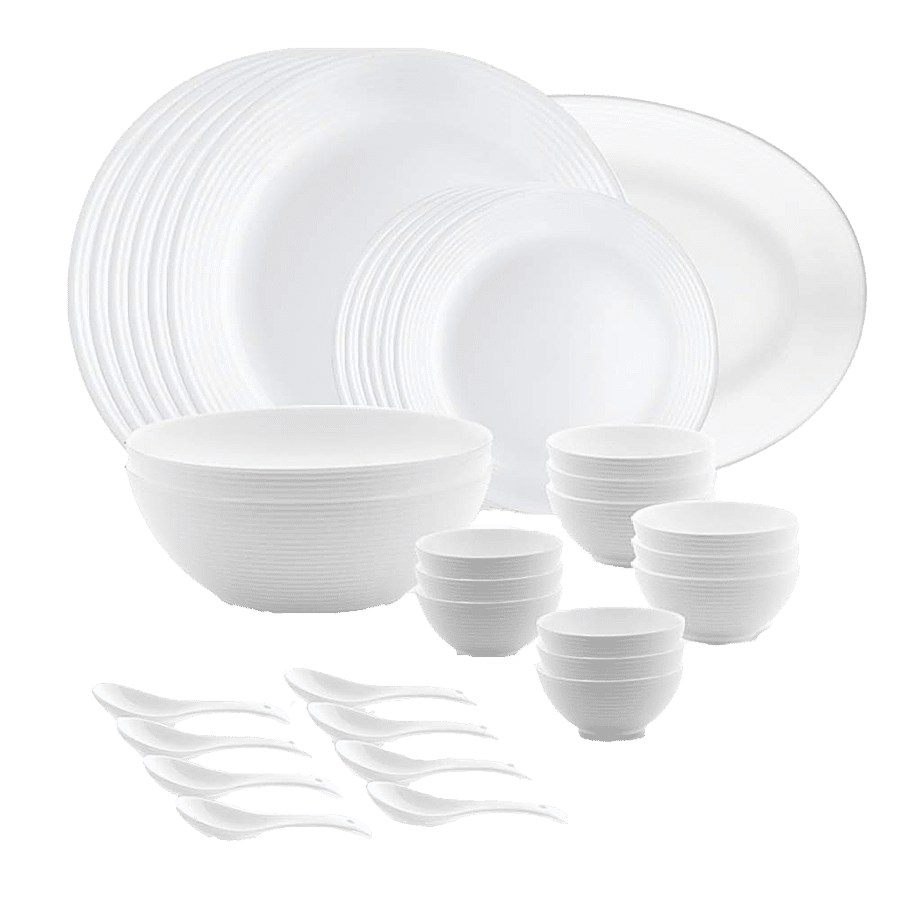 Larah by Borosil Orbit Series Opalware Dinner Set - Lightweight