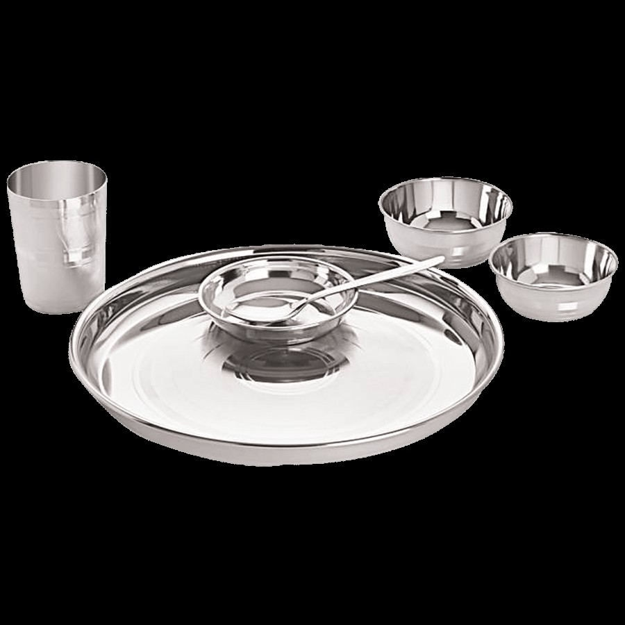 Neelam Stainless Steel Diamond Bhojan Dinner Set