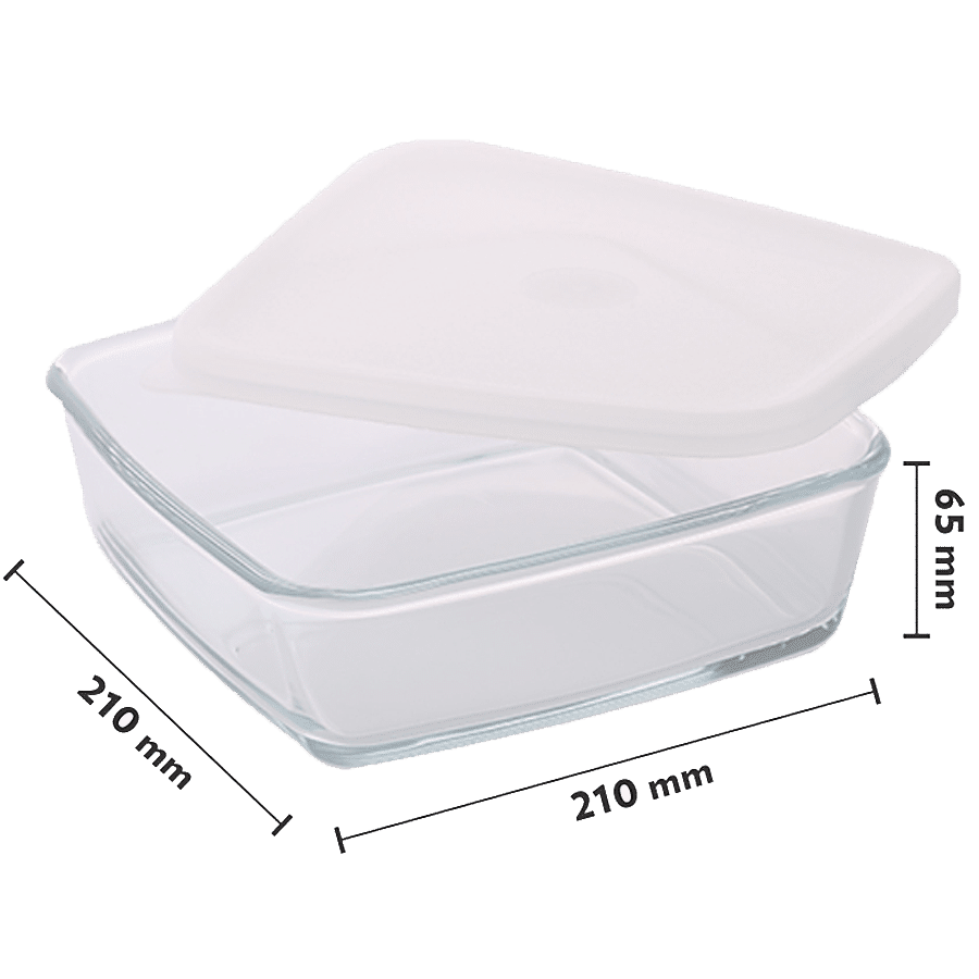 Borosil Borosilicate Glass Baking Dish With Lid - Square