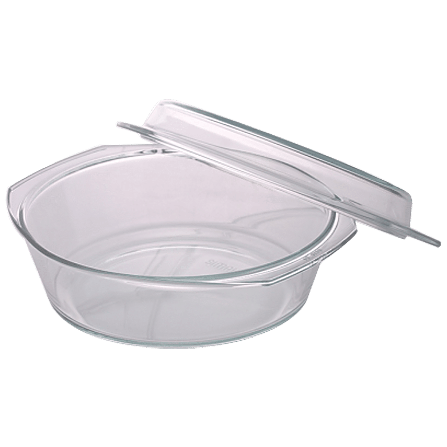 Borosil Glass Casserole - Oven & Microwave Safe Serving Bowl With Glass Lid