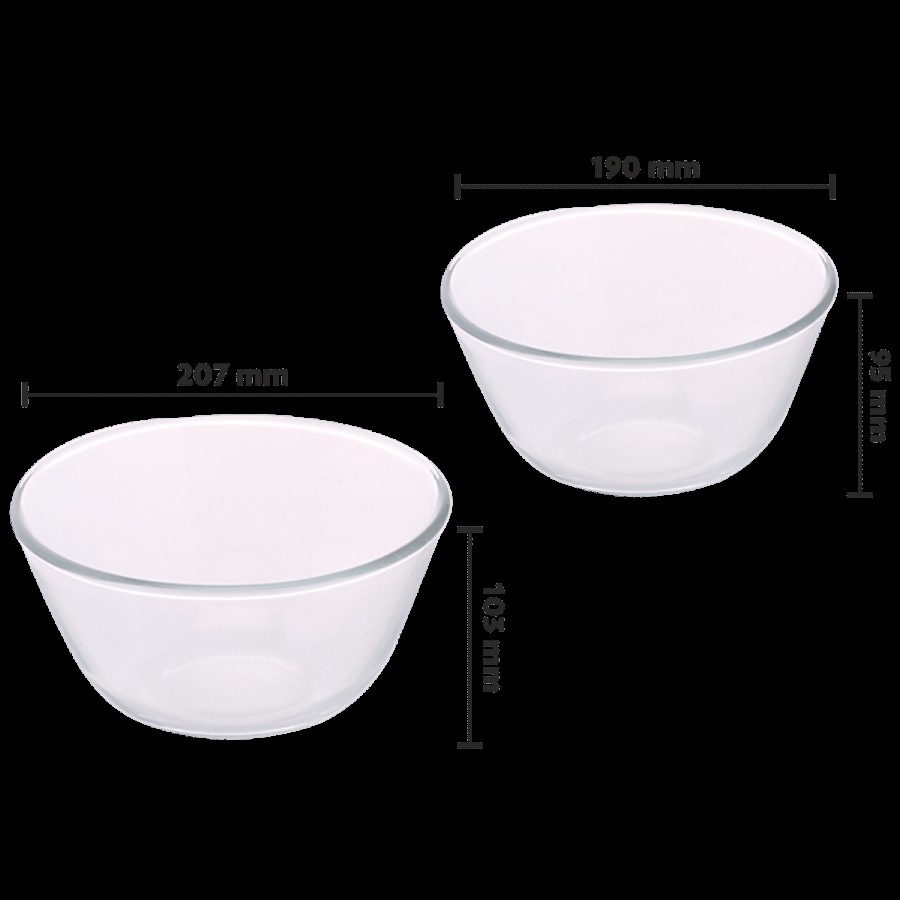 Borosil Glass Mixing Bowl - Oven & Microwave Safe