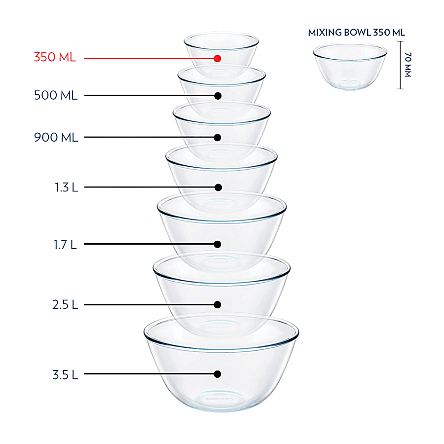 Borosil Glass Mixing & Serving Bowl - Oven & Microwave Proof