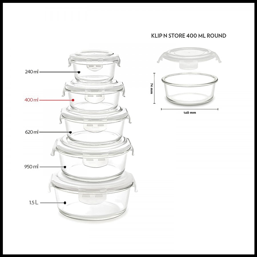 Borosil Glass Storage Container/Tiffin - With Lid