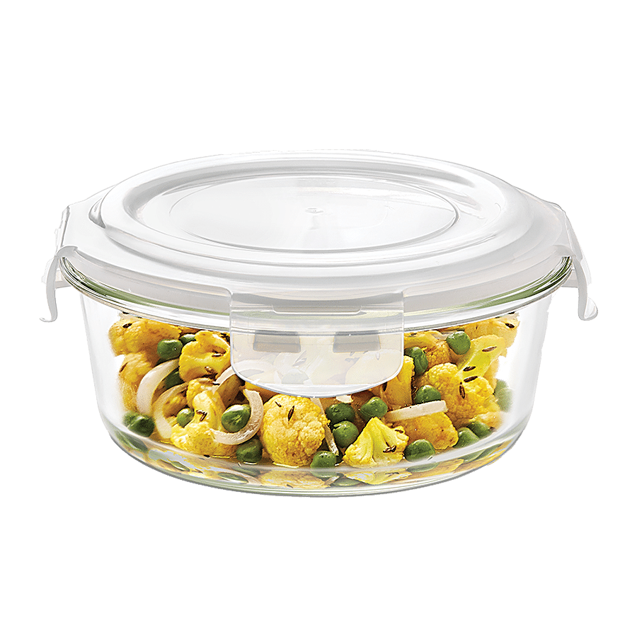 Borosil Klip N Store Glass Storage Container With Air-Tight Lid - Microwave Safe