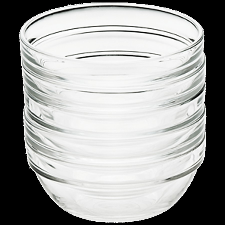 Borosil Stackable Glass Bowl Set - Transparent