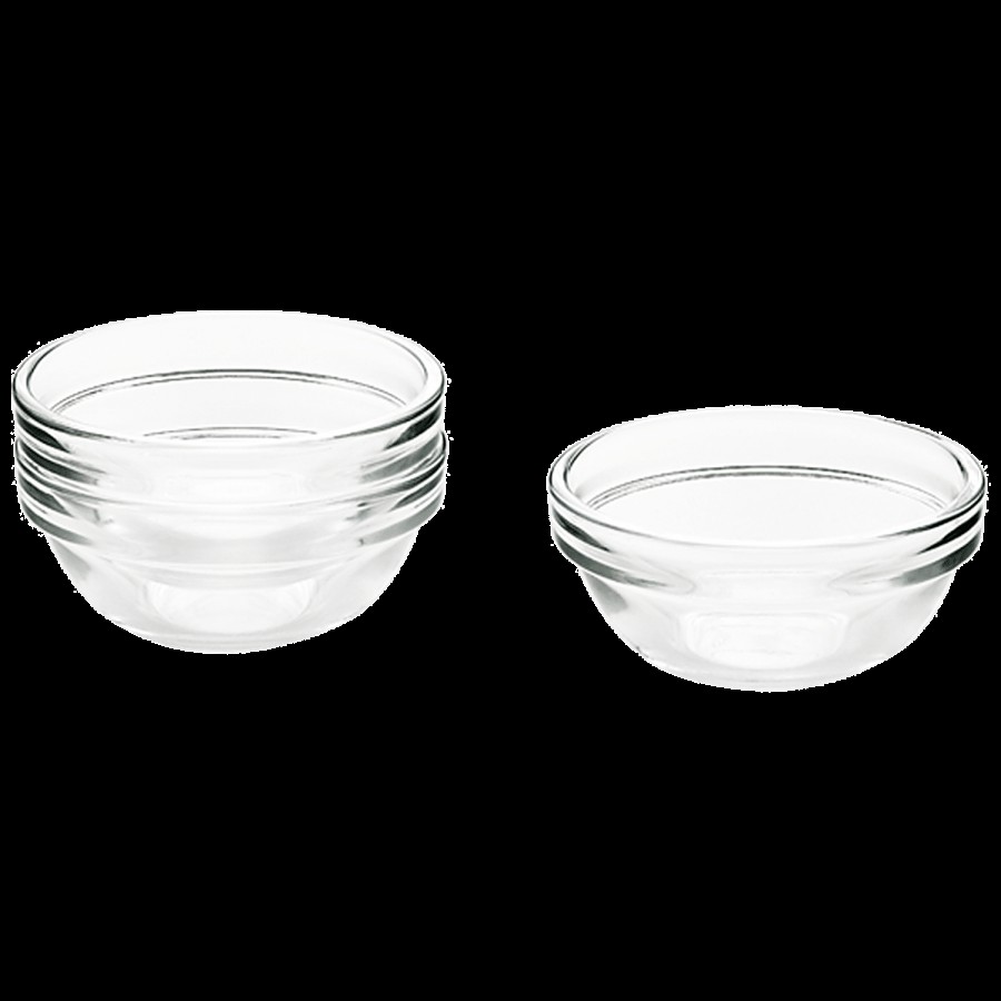 Borosil Stackable Premium Glass Bowl - Transparent