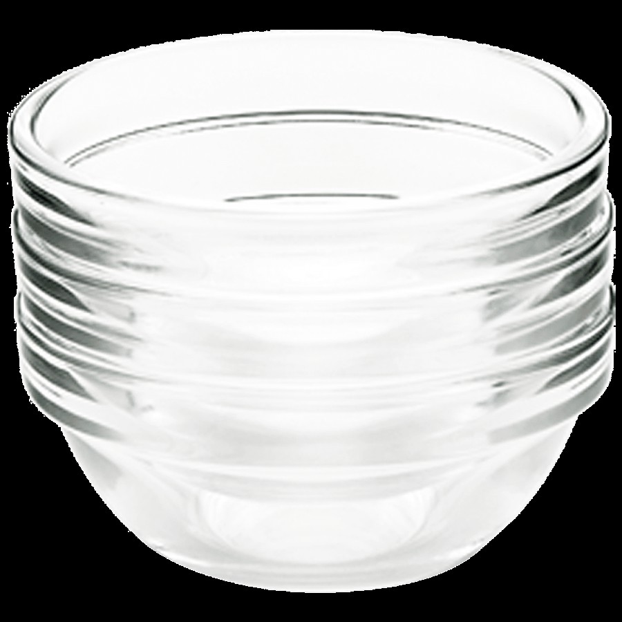 Borosil Stackable Premium Glass Bowl - Transparent