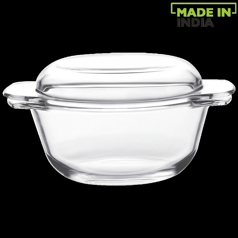 Cello Casserole For Roti/Chapati With Lid - Round Glass