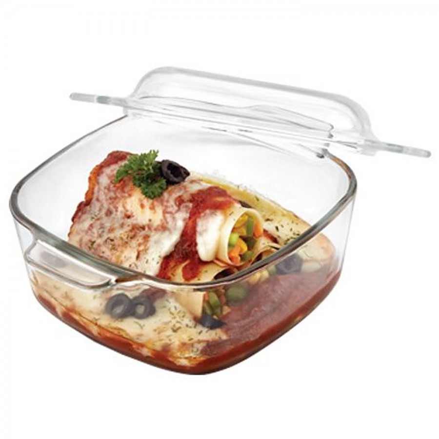 Cello Casserole For Roti/Chapati With Lid - Square Glass