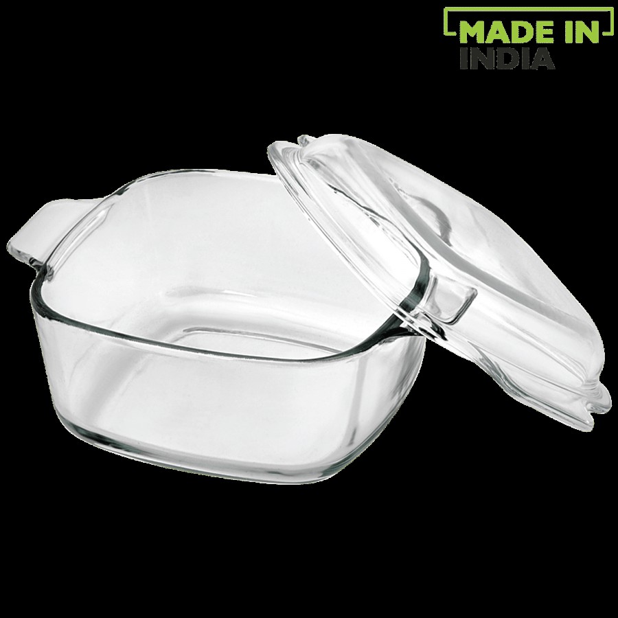 Cello Casserole For Roti/Chapati With Lid - Square Glass