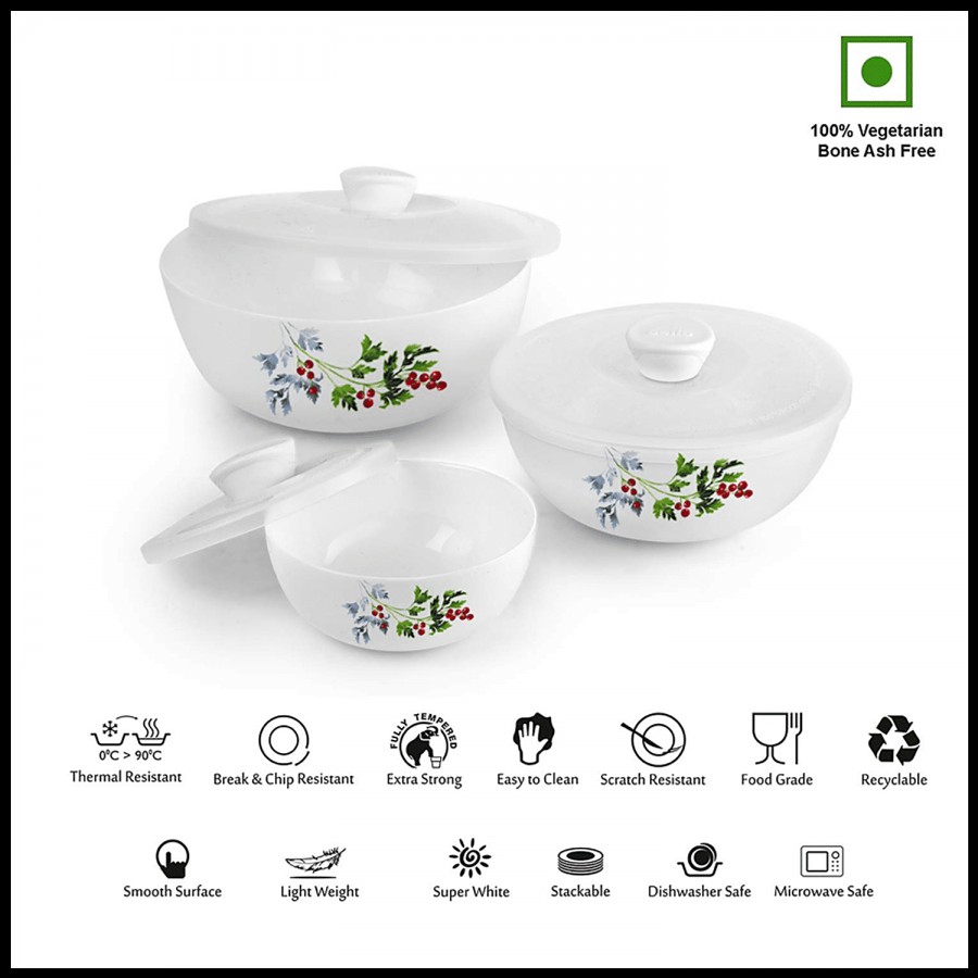 Cello Mixing Bowl Set With Lids - Royal Opalware