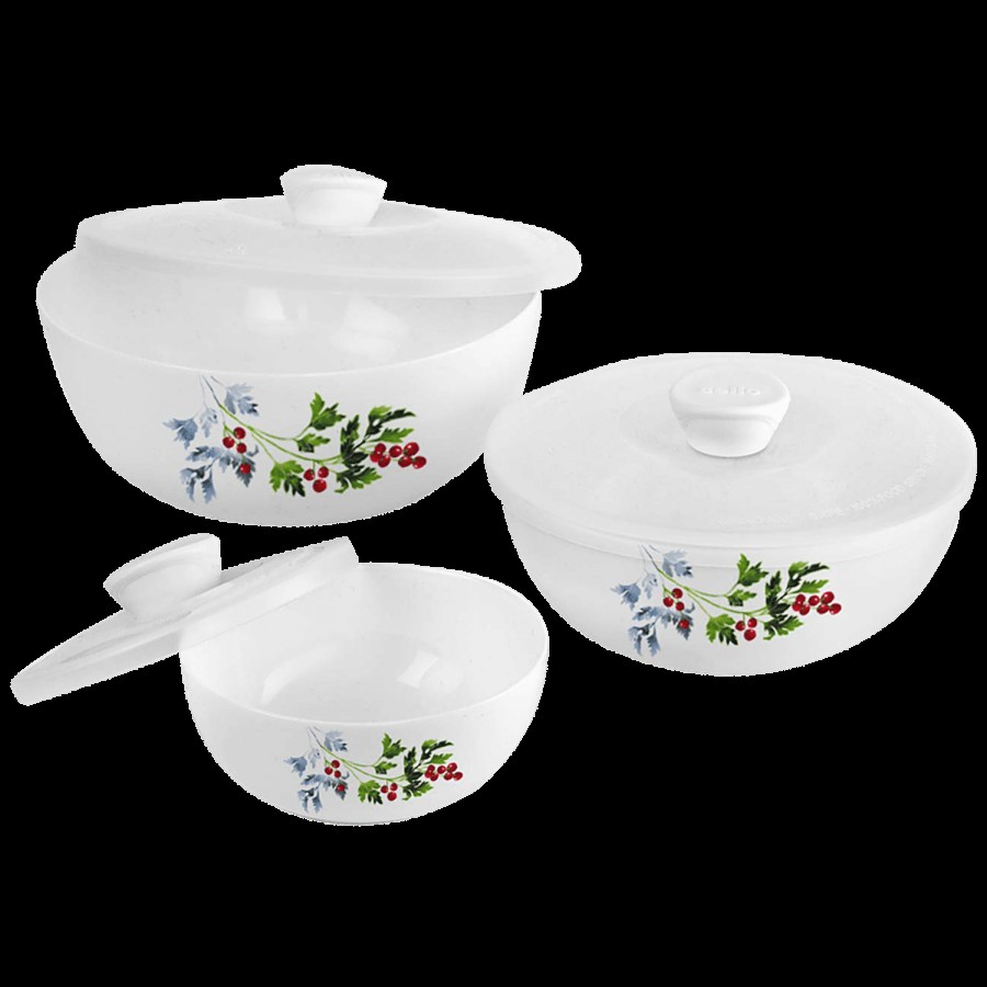 Cello Mixing Bowl Set With Lids - Royal Opalware