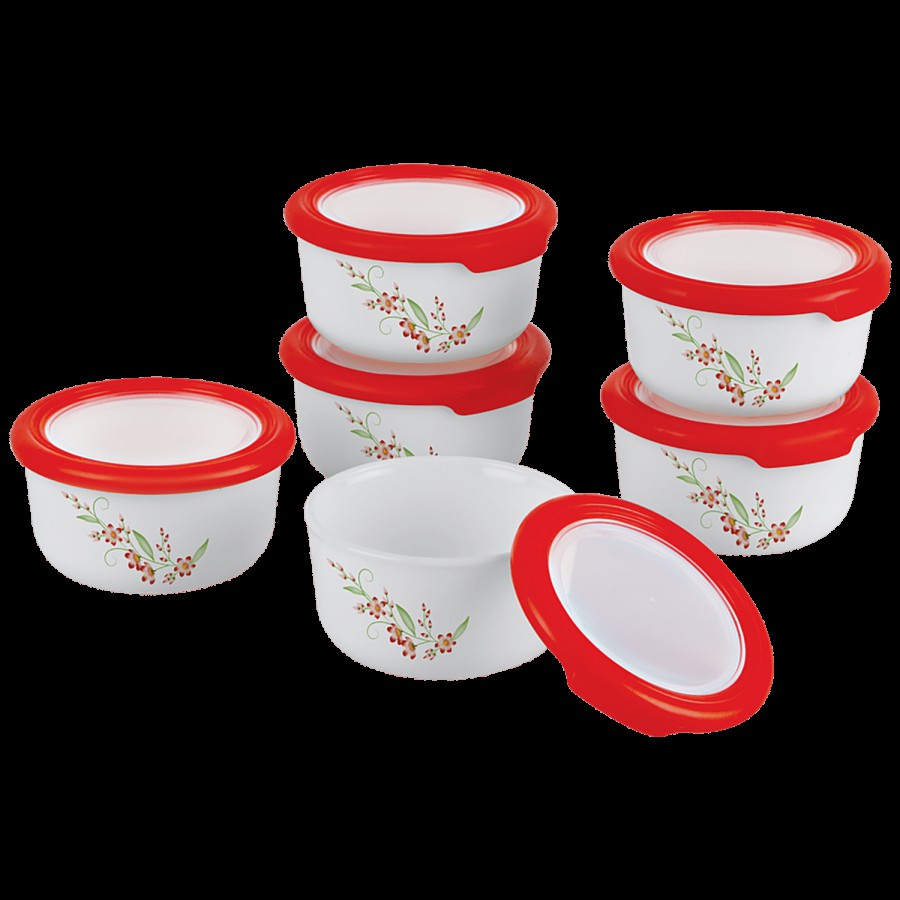 Cello Opalware Condiment Set - Cello Creeper - White and Red