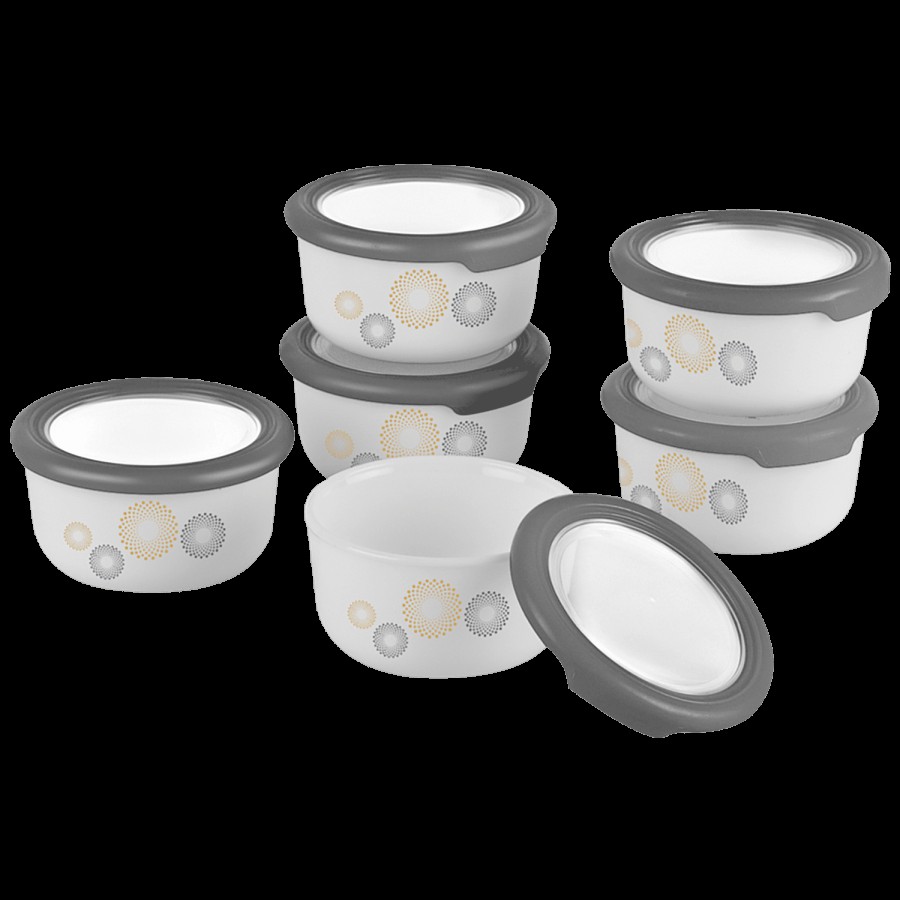 Cello Opalware Condiment Set - Crazy Dots - White and Grey