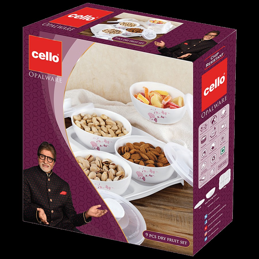 Cello Opalware Dry Fruit Set - Dazzle