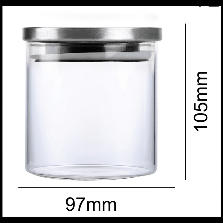 Cello Storage Container/Jar with Steel Lid - Transparent