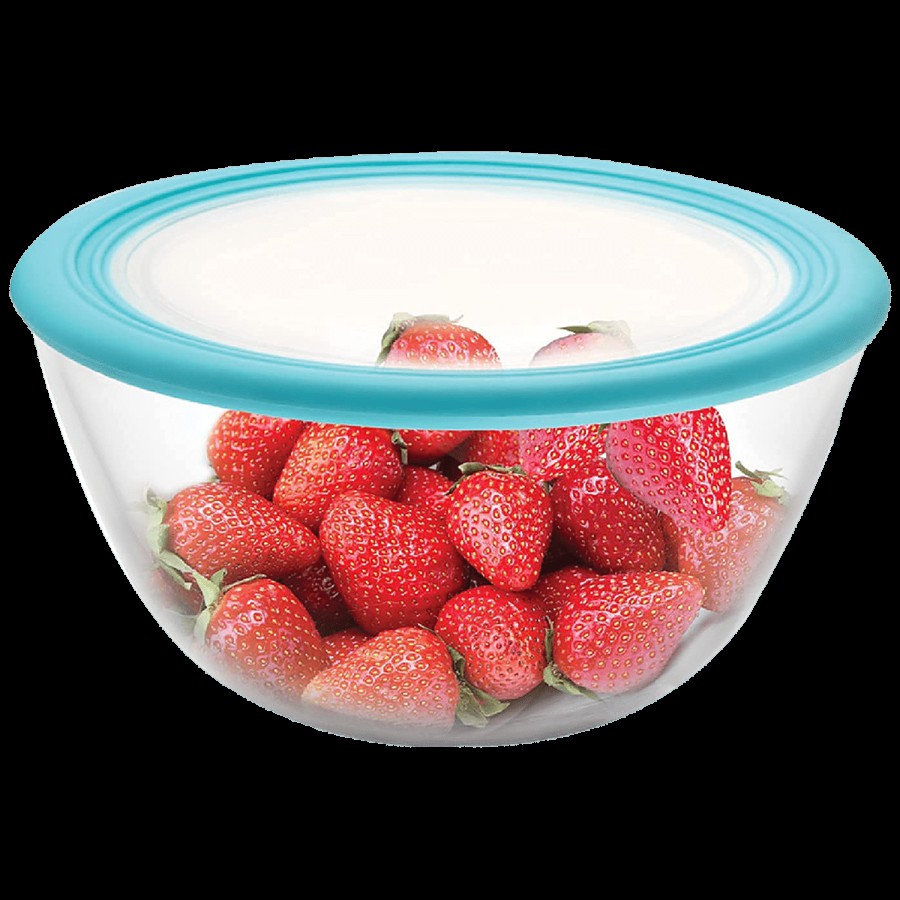 Cello Toughened Glass Mixing Bowl With Premium Lid - Ornella