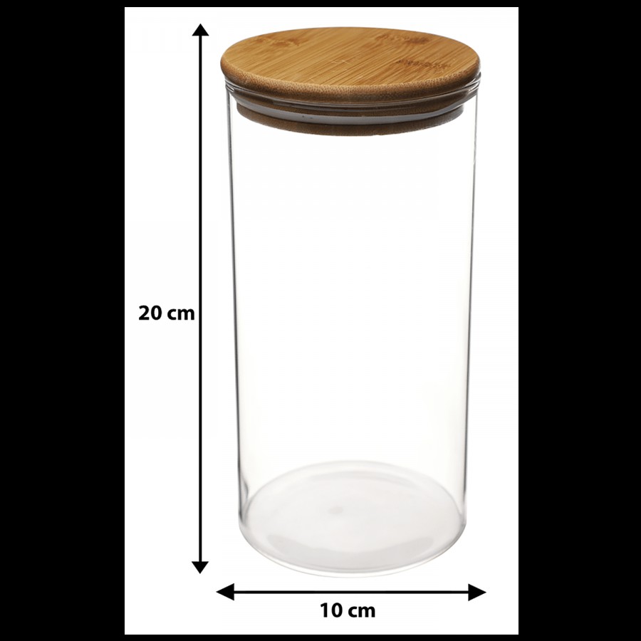 Deli Glass Storage Jar - With Bamboo Lid