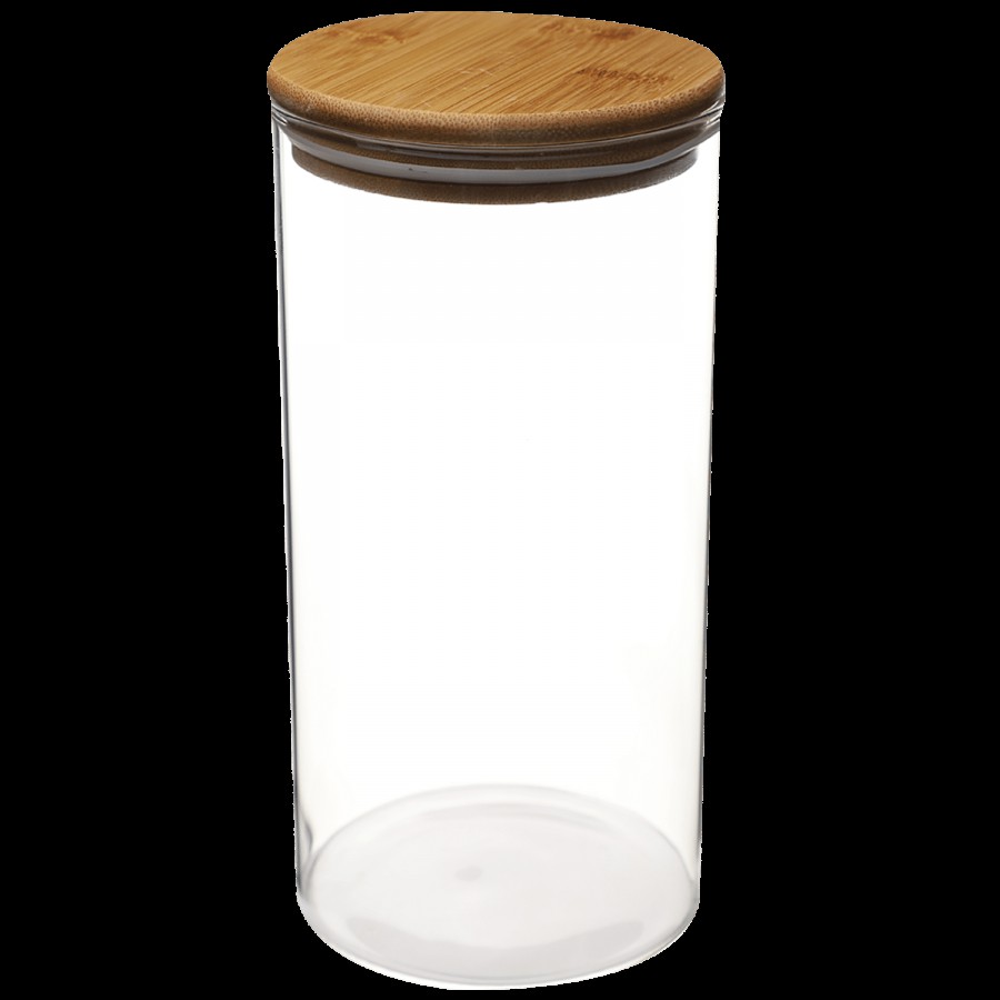 Deli Glass Storage Jar - With Bamboo Lid