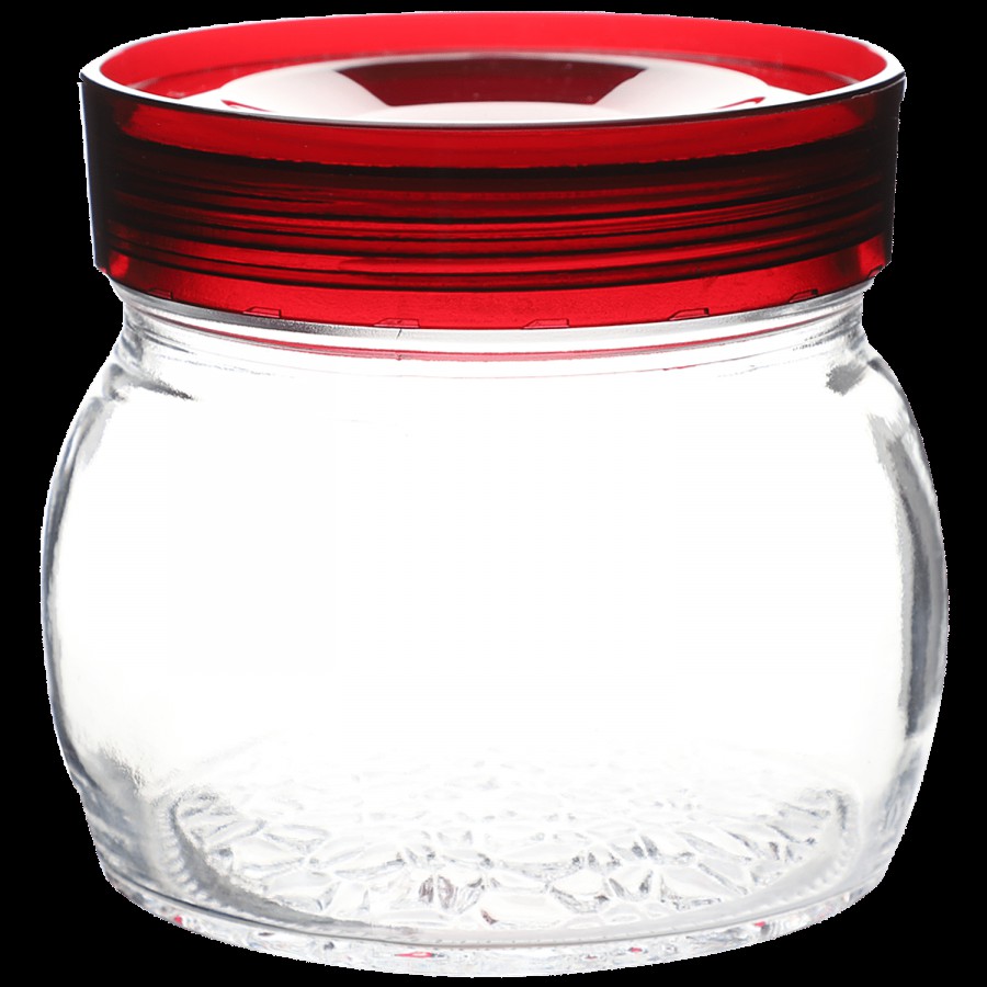 Deli Glass Storage Jar - With Plastic Red Lid