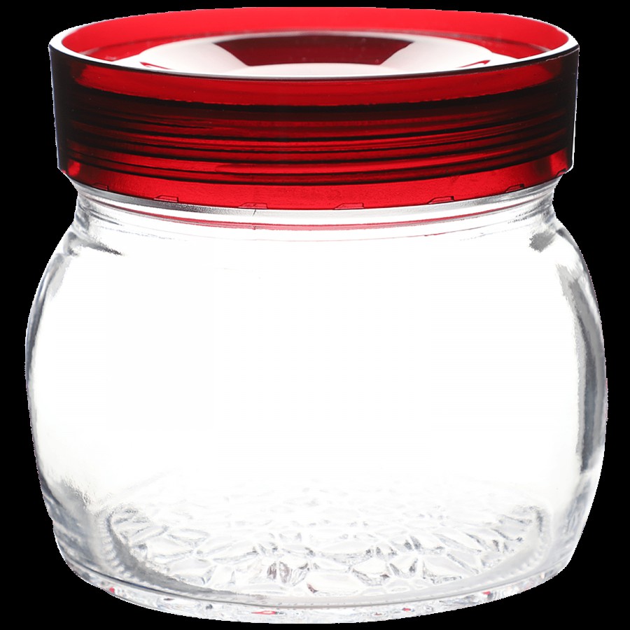 Deli Glass Storage Jar - With Plastic Red Lid